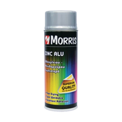 ΣΠΡΕЇ ΨΥΧΡΟ ΓΑΛΒΑΝΙΣΜΑ (ZINC ALU) ΑΛΟΥΜΙΝΙΟΥ ΓΥΑΛΙΣΤΕΡΟ 400ml MORRIS