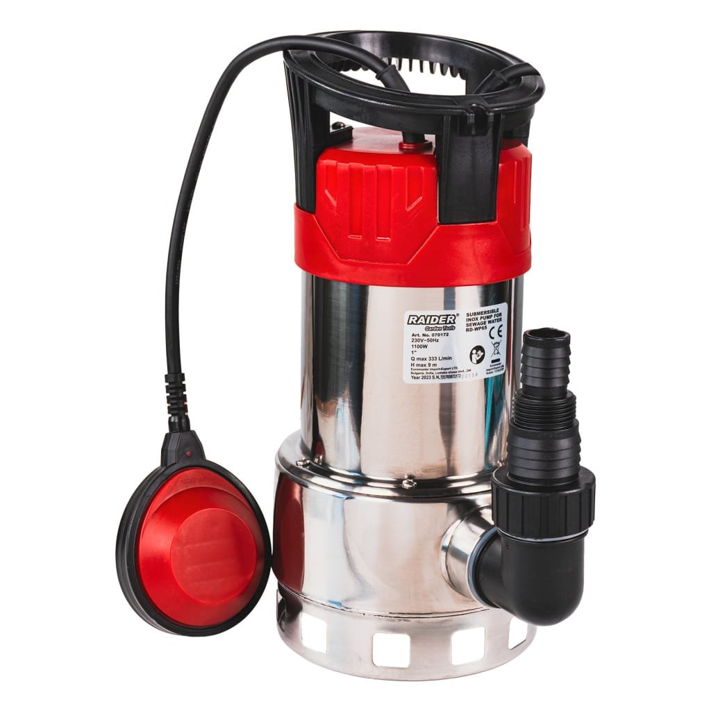 RAIDER ΑΝΤΛΙΑ ΥΠΟΒΡΥΧΙΑ ΑΚΑΘΑΡΤΩΝ INOX RD-WP65 1100W 1"max 333L/min 9m 070172 1 RAIDER ΑΝΤΛΙΑ ΥΠΟΒΡΥΧΙΑ ΑΚΑΘΑΡΤΩΝ INOX RD-WP65 1100W 1"max 333L/min 9m 070172