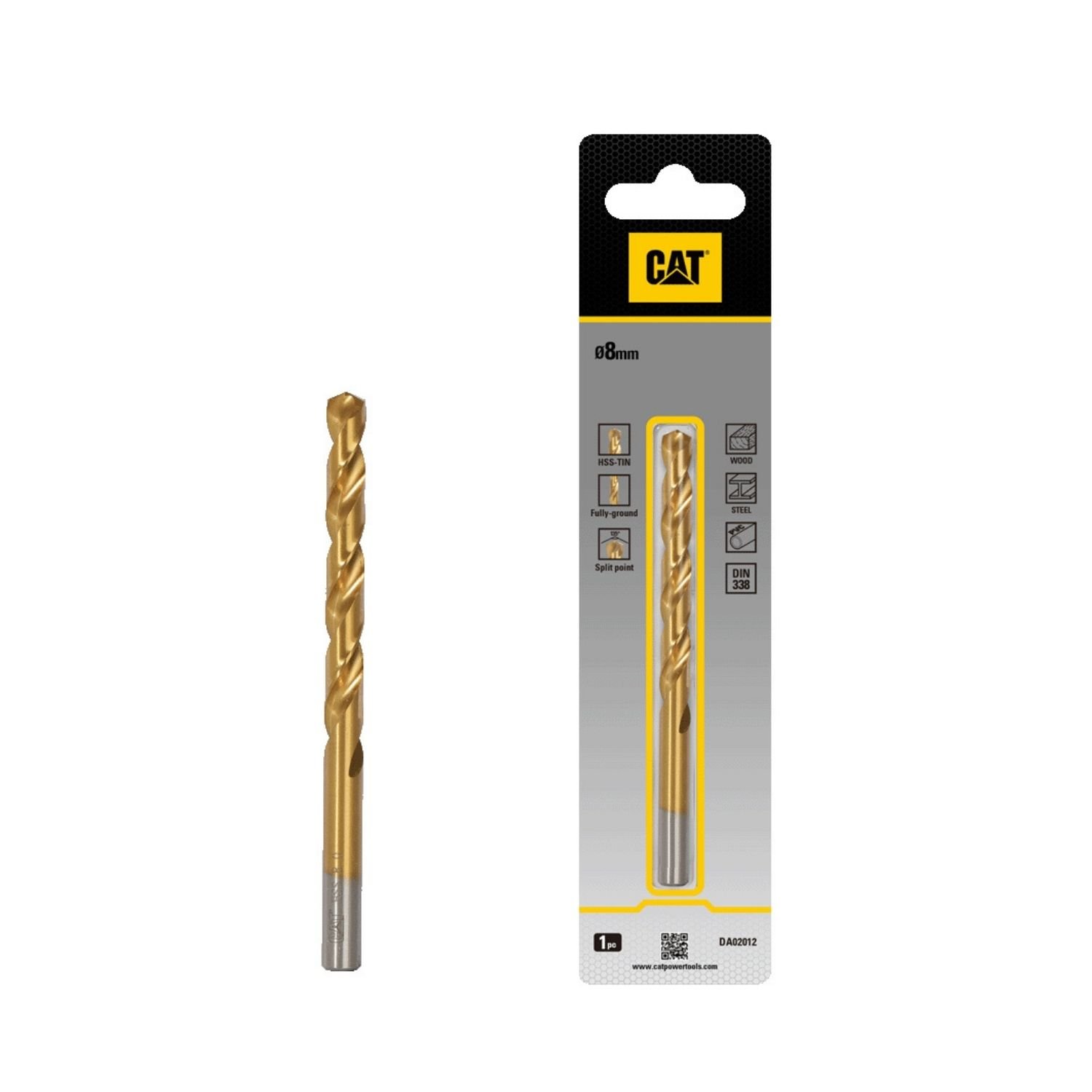 CAT Τρυπάνι τιτανίου HSS 8x117mm DA02012 1 CAT Τρυπάνι τιτανίου HSS 8x117mm DA02012