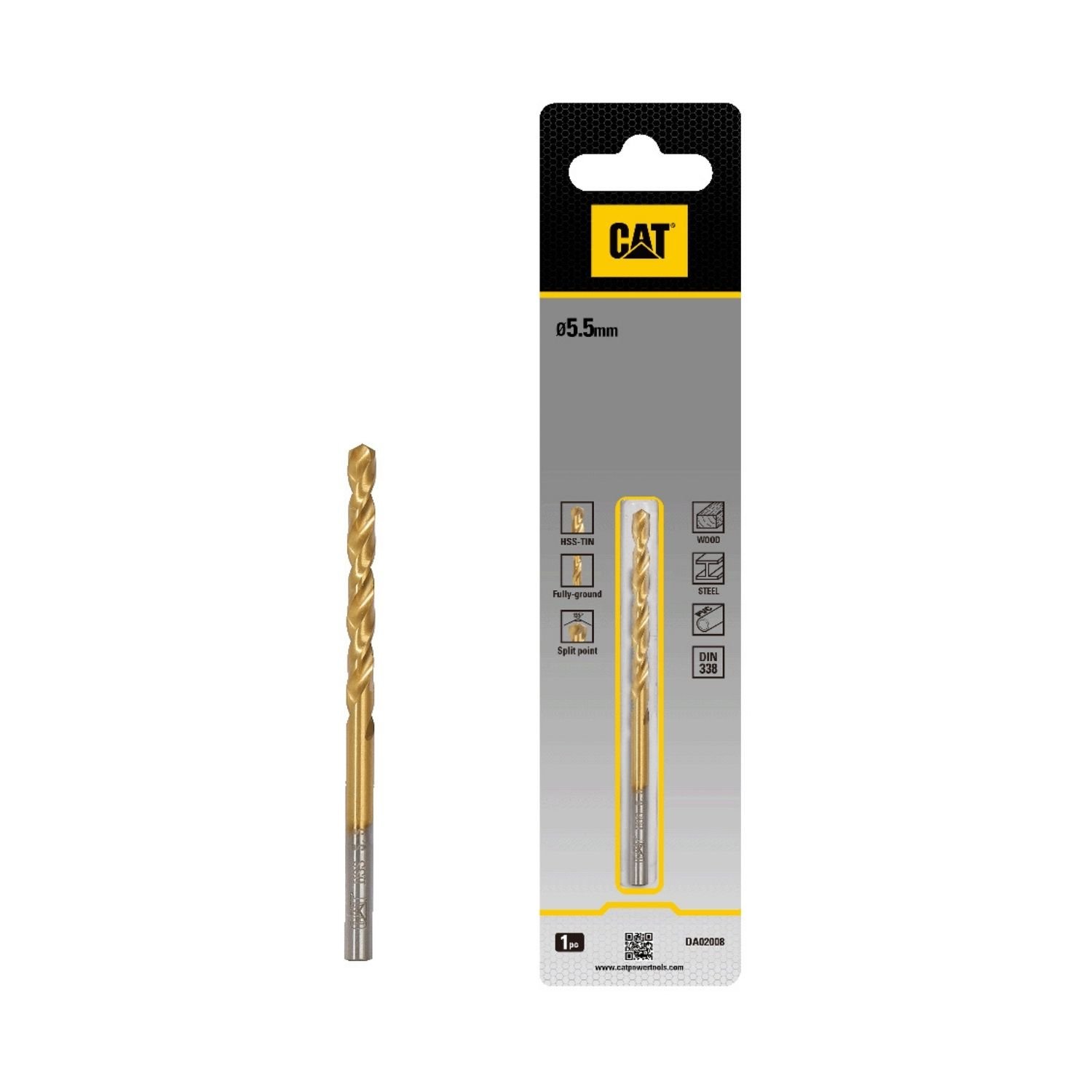 CAT Τρυπάνι τιτανίου HSS 5.5x93mm DA02008 1 CAT Τρυπάνι τιτανίου HSS 5.5x93mm DA02008