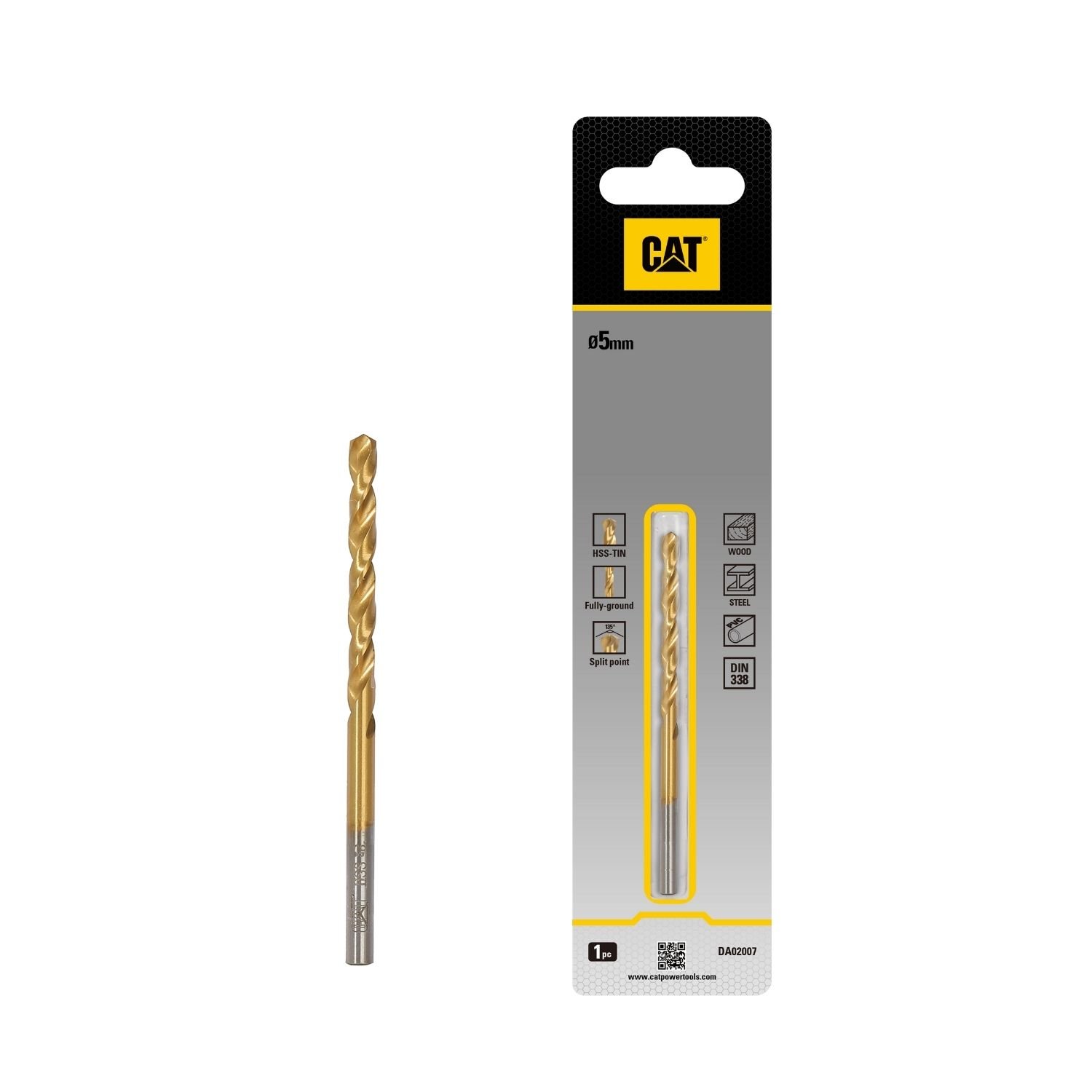 CAT Τρυπάνι τιτανίου HSS 5x86mm DA02007 1 CAT Τρυπάνι τιτανίου HSS 5x86mm DA02007