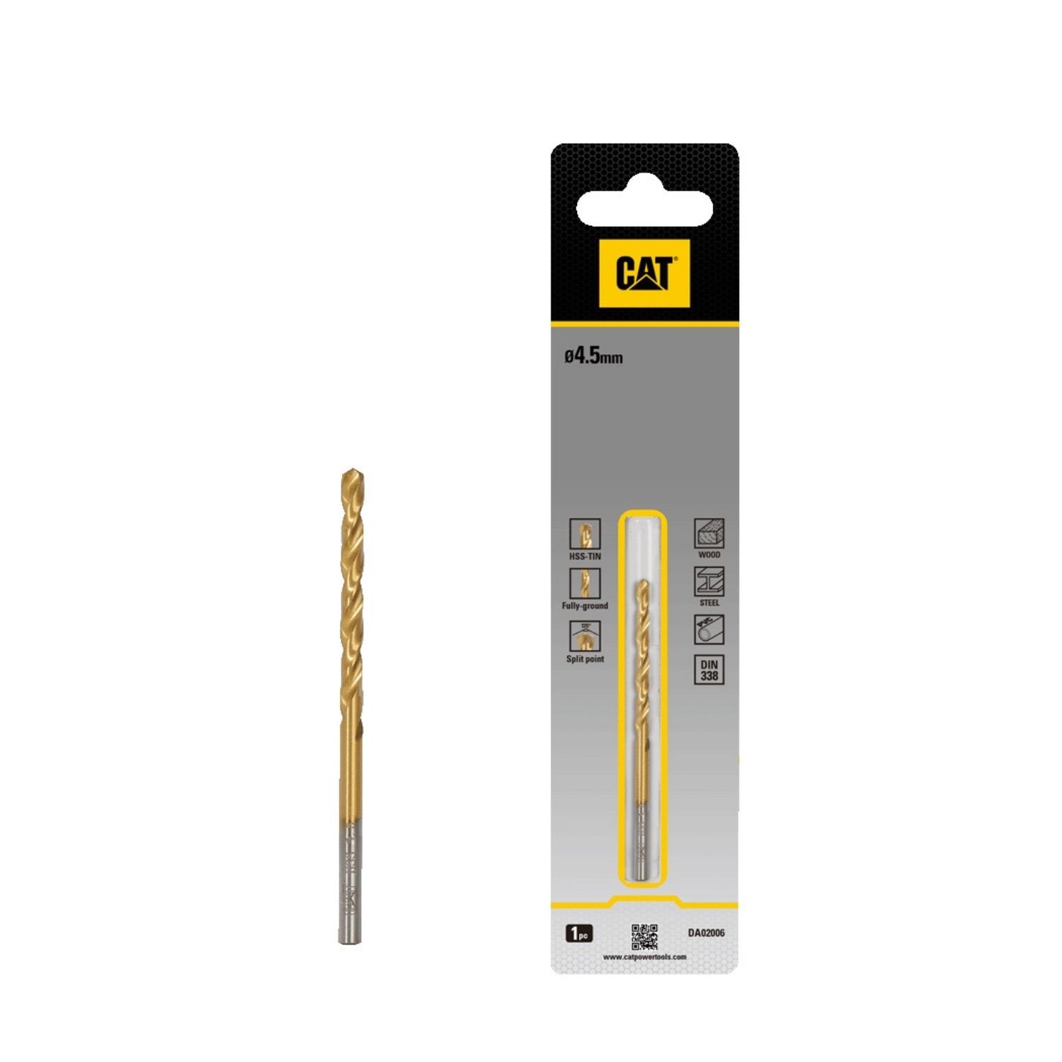 CAT Τρυπάνι τιτανίου HSS 4.5x80mm DA02006 1 CAT Τρυπάνι τιτανίου HSS 4.5x80mm DA02006