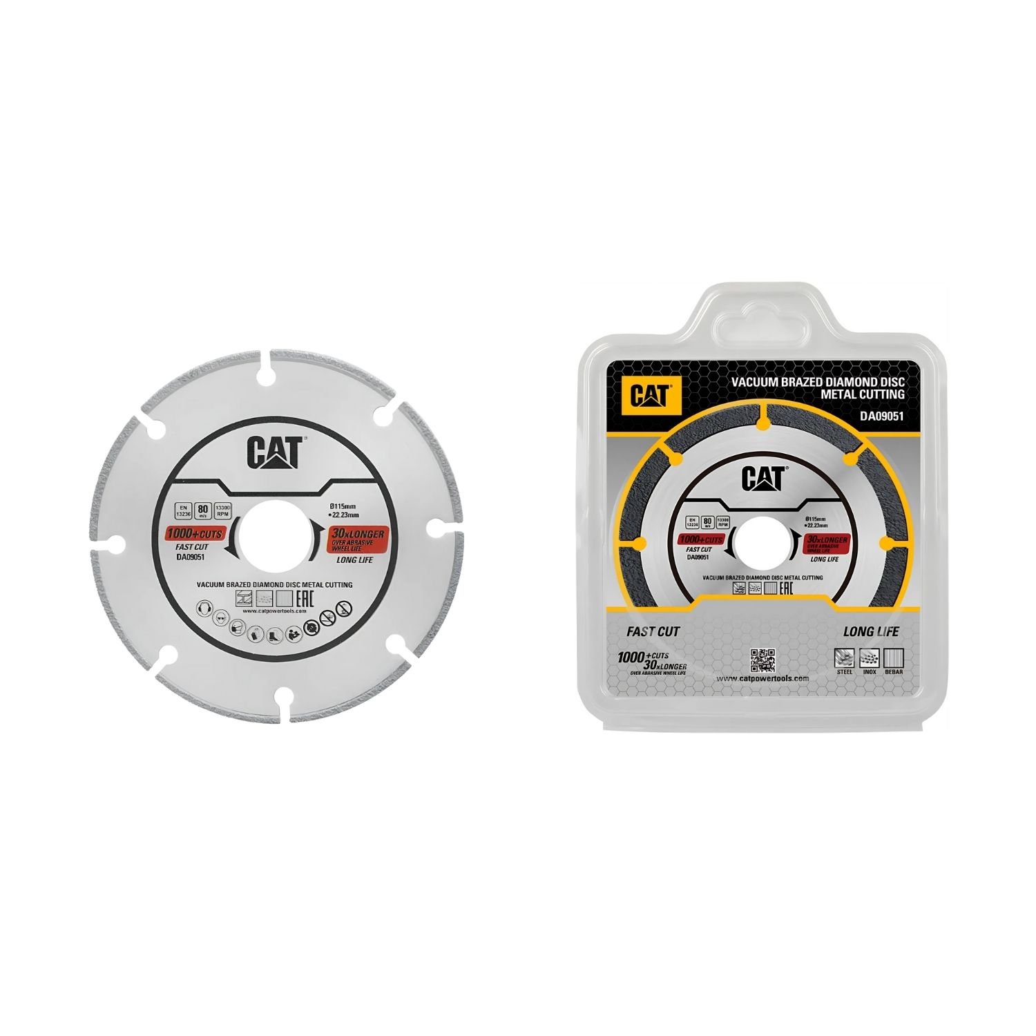 CAT Δίσκος κοπής μετάλλων inox διαμαντέ 115mm DA09051 1 CAT Δίσκος κοπής μετάλλων inox διαμαντέ 115mm DA09051