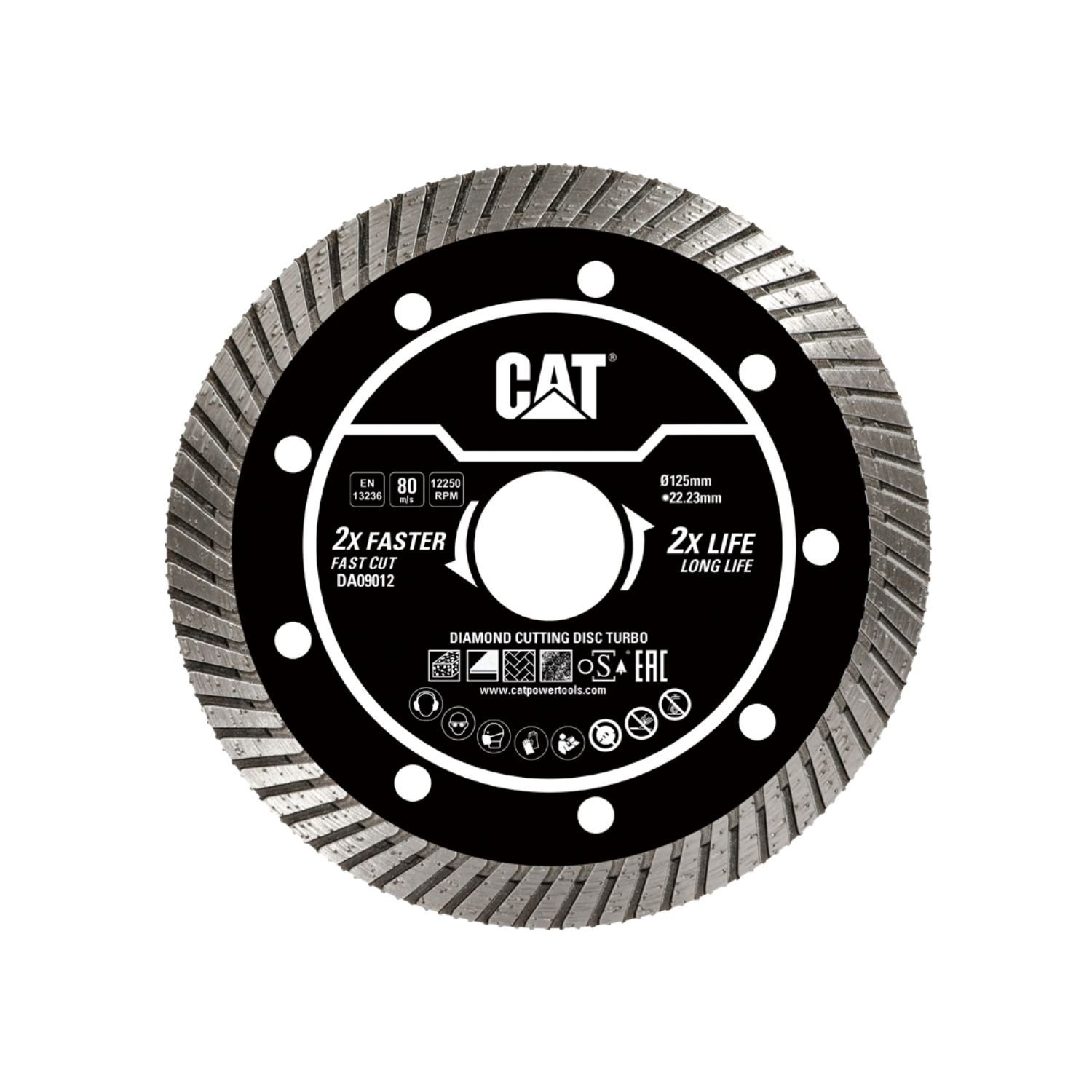 CAT Δίσκος κοπής διαμαντέ turbo 125x22.23x2.4mm DA09012 1 CAT Δίσκος κοπής διαμαντέ turbo 125x22.23x2.4mm DA09012