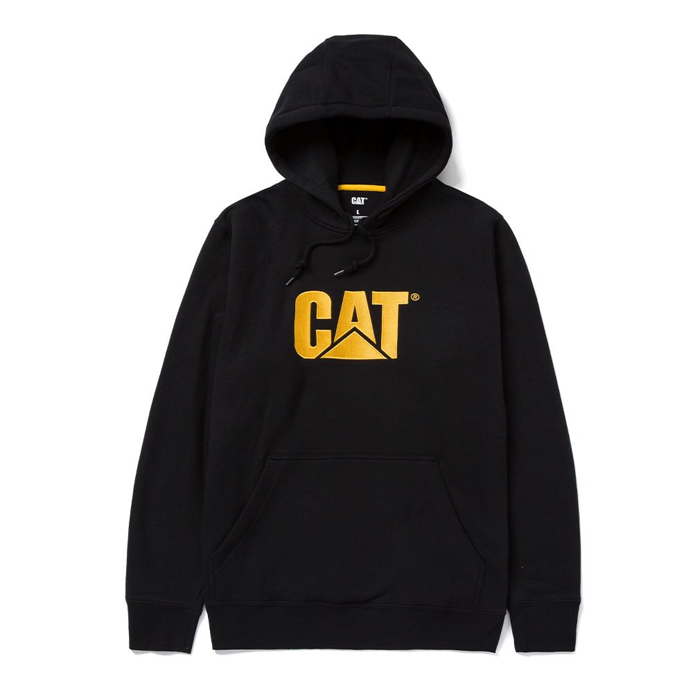 CAT Μπλούζα φούτερ με κουκούλα trademark μαύρη M W10646 1 CAT Μπλούζα φούτερ με κουκούλα trademark μαύρη M W10646