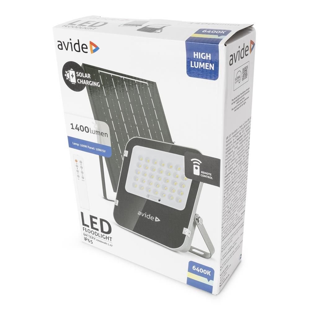 Avide LED Ηλιακός Προβολέας 100W 6400K με Ξεχωριστό Ηλιακό Πάνελ και Τηλεχειριστήριο 15.001.2147 10 Avide LED Ηλιακός Προβολέας 100W 6400K με Ξεχωριστό Ηλιακό Πάνελ και Τηλεχειριστήριο 15.001.2147 - Image 10