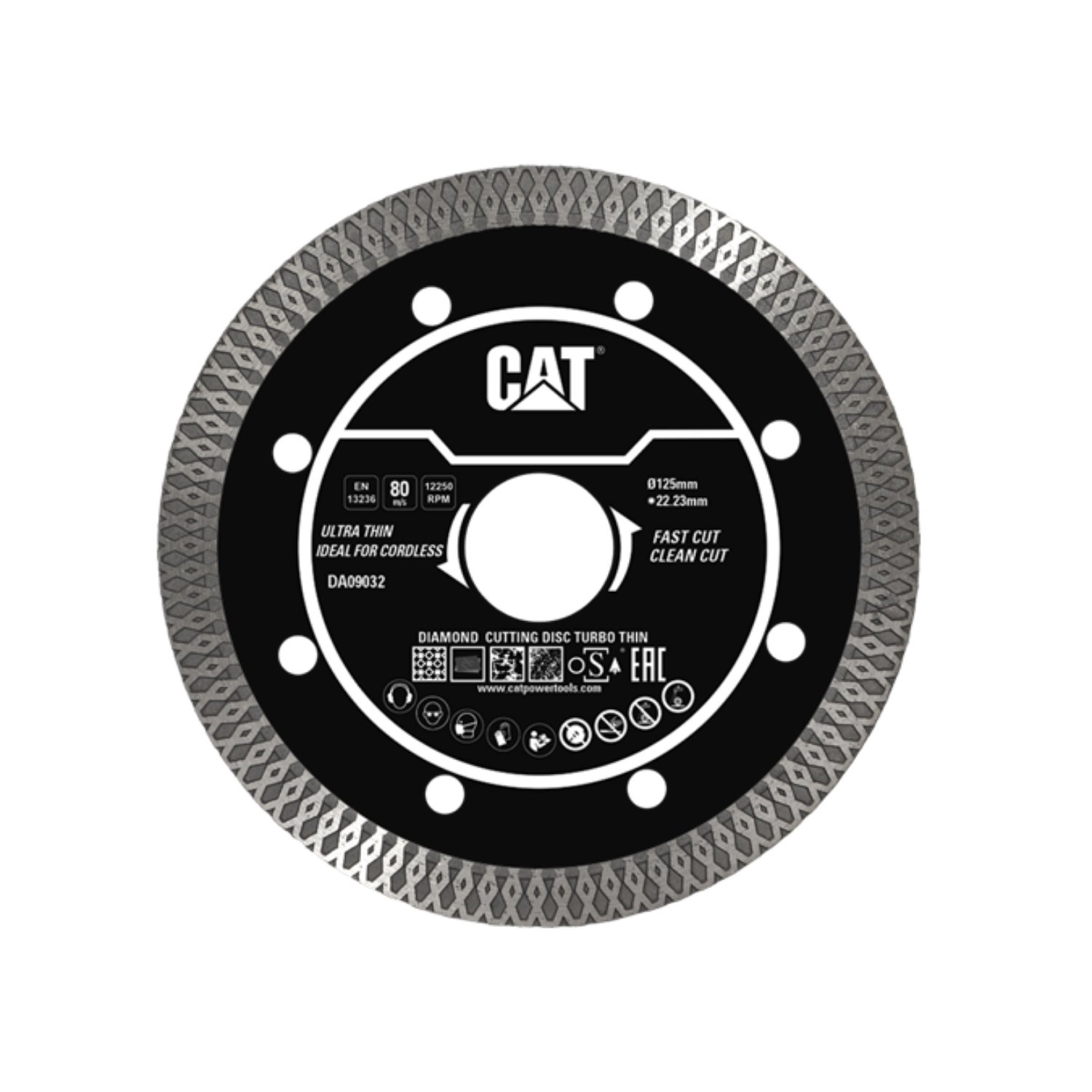 CAT Δίσκος κοπής διαμαντέ Turbo Super Thin (Gres) με δαχτυλίδι 125x22.23x1.4mm DA09032-1 1 CAT Δίσκος κοπής διαμαντέ Turbo Super Thin (Gres) με δαχτυλίδι 125x22.23x1.4mm DA09032-1