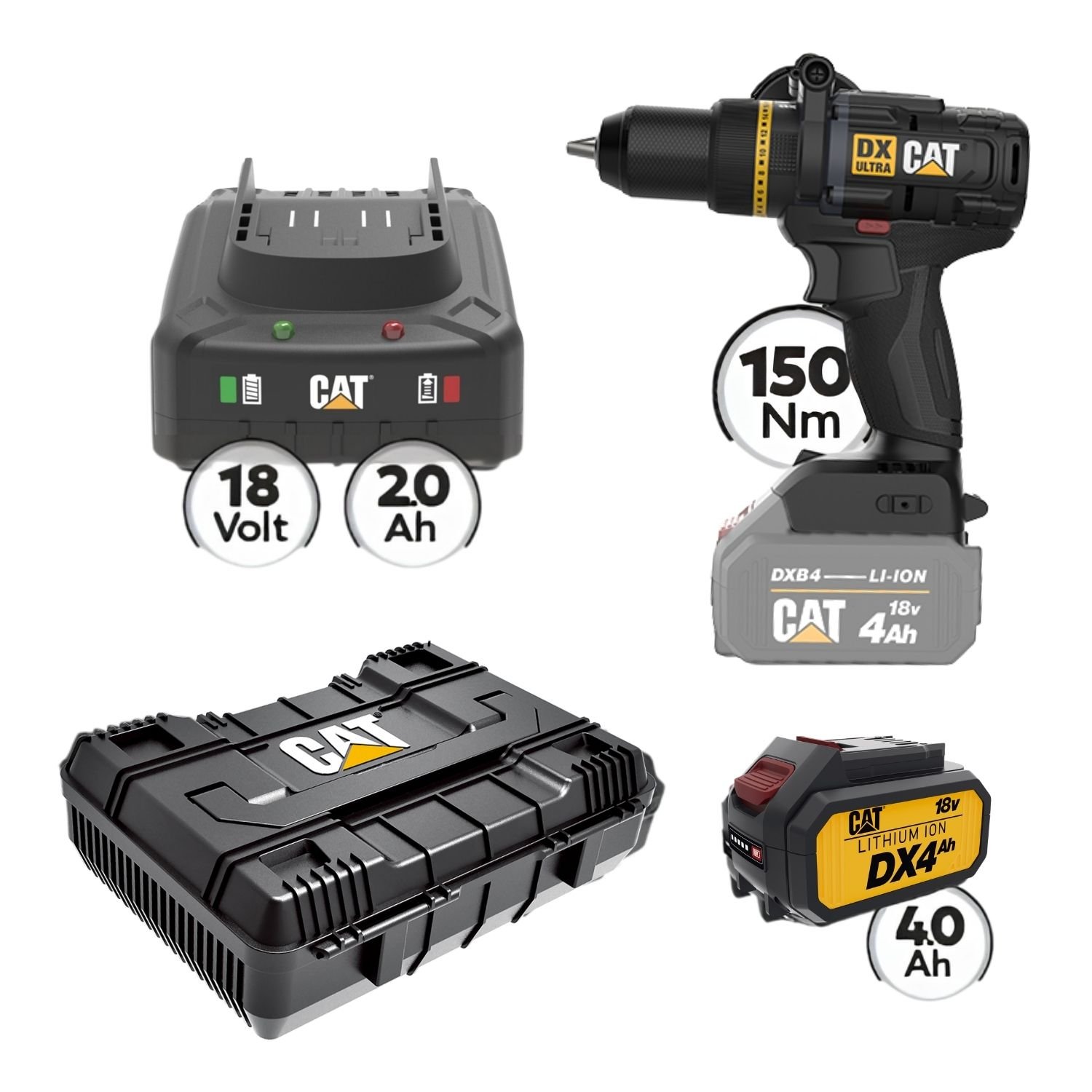 CAT Combo-32 Δραπανοκατσάβιδο DX1040B, Πλαστική βαλίτσα 1 CAT Combo-32 Δραπανοκατσάβιδο DX1040B, Πλαστική βαλίτσα