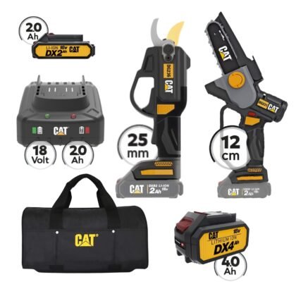 CAT Combo-47 Ψαλίδι DG236B, Αλυσοπρίονο DG231B, Τσάντα υφασμάτινη